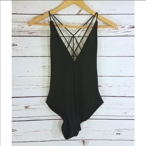 NWT Sam Edelman black strappy bodysuit!